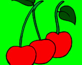 Coloring page cherries painted bycrystalena