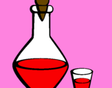 Coloring page Carafe and glass painted byuaemimi