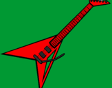 Coloring page Electric guitar II painted byindian