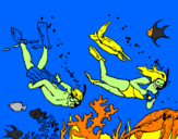 Coloring page Divers painted bymario