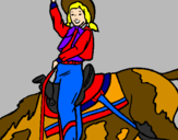 Coloring page Cowgirl painted byangela