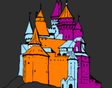 Coloring page Medieval castle painted byanonymous