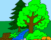 Coloring page Forest painted bydaddy