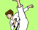 Coloring page Karate kick painted byKevin