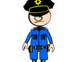Coloring page Cop painted byAllende