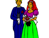 Coloring page The bride and groom III painted bygenesis