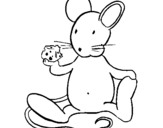 Coloring page Rat with cheese painted byyuan