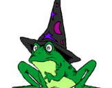 Coloring page Magician turned into a frog painted bychofitas