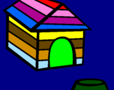 Coloring page Dog house painted byachol