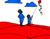 Coloring page Kite painted byanonymous
