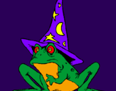 Coloring page Magician turned into a frog painted byMiaow