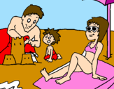 Coloring page Family vacation painted byfamiy