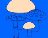 Coloring page Mushrooms painted bycross