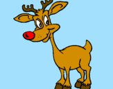 Coloring page Young reindeer painted bys