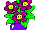 Coloring page Vase of flowers painted bylogan