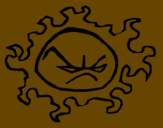 Coloring page Angry sun painted byANGEL