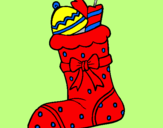Coloring page Stocking with presents II painted byMargarita