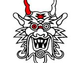 Coloring page Dragon face painted byda