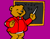 Coloring page Bear teacher painted byIRENE MARTINI
