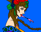 Coloring page Chinese princess painted bysumer