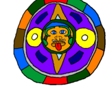 Coloring page Mayan calendar painted byrandom