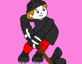 Coloring page Little boy playing hockey painted byGrady