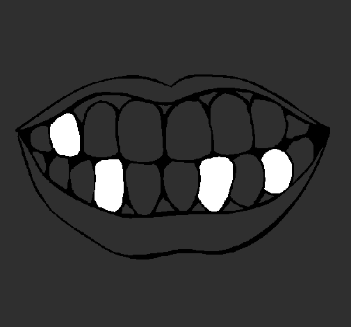 Coloring page Mouth and teeth painted bycarolina val