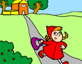 Coloring page Little red riding hood 3 painted byvanessa a.