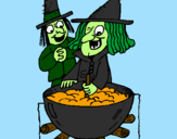 Coloring page Witch and potion painted byRosalea