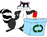 Coloring page Raccoon recycling painted bychofitas
