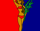 Coloring page Roman woman in bathing suit painted byFacundo ...arriazu