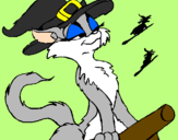 Coloring page Witch cat painted byAlmanda