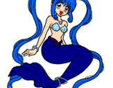 Coloring page Mermaid with pearls painted bycoraline