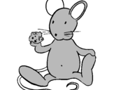 Coloring page Rat with cheese painted byROBERTO