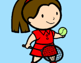 Coloring page Female tennis player painted bytiffany