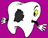 Coloring page Tooth with tooth decay painted byprisilla