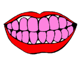 Coloring page Mouth and teeth painted bycata vargas