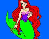 Coloring page Little mermaid painted bygeorgia king