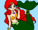 Coloring page Mermaid painted bydany