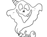 Coloring page Ghost with party hat painted byPAULA