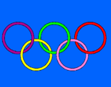 Coloring page Olympic rings painted bysumer