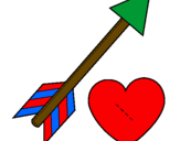 Coloring page Heart and arrow painted bykroliina