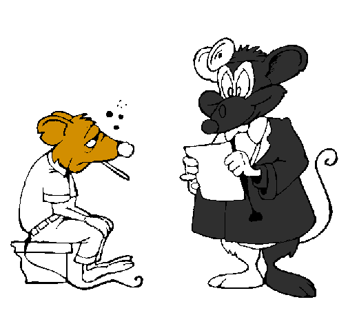 Coloring page Doctor and mouse patient painted bymondi