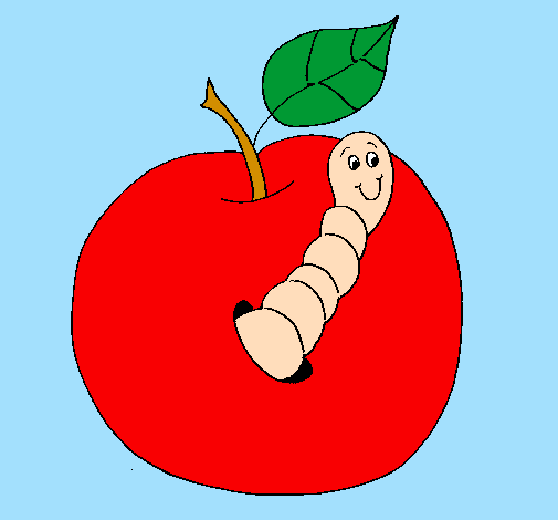 Apple with worm
