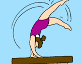 Coloring page Exercising on pommel horse painted byselina