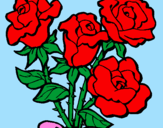 Coloring page Bunch of roses painted byDANI