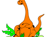 Coloring page Seated Diplodocus  painted bymaxi