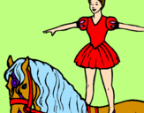 Coloring page Trapeze artist on a horse painted bychristy