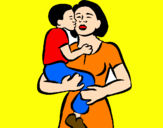 Coloring page Motherly kiss painted byGirlsRule