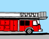Coloring page Fire engine with ladder painted by v epgtg